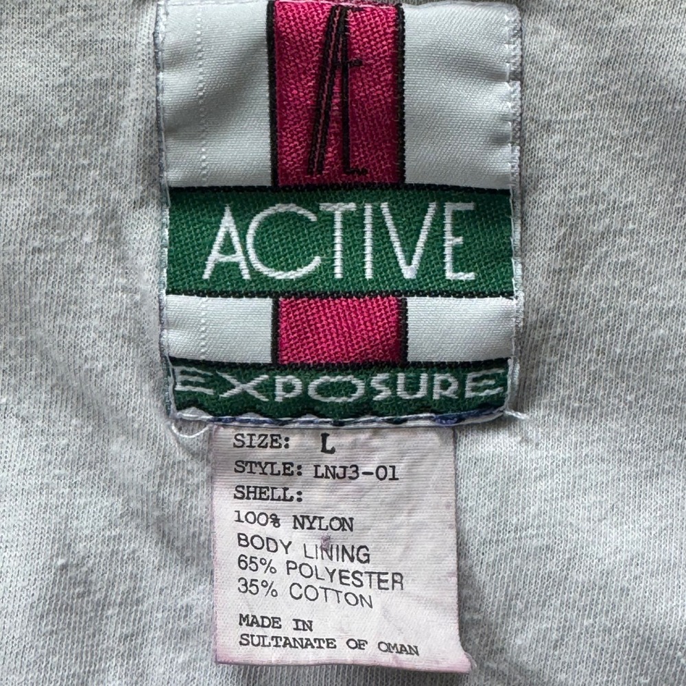 Vintage Colorblock Windbreaker Geometric Jacket Blue Black Magenta Large 80s 90s - Picture 4 of 8